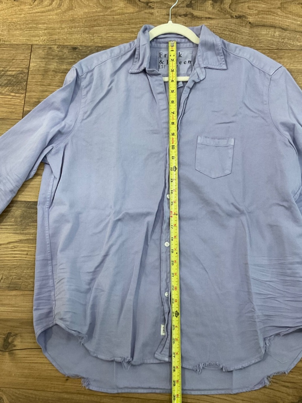 Frank & Eileen Eileen Relaxed Button-Up Shirt - Periwinkle Purple - Size XL - Picture 4 of 5